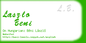 laszlo beni business card